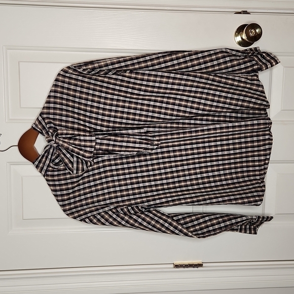 Zara Black and White Plaid Top - Picture 10 of 12